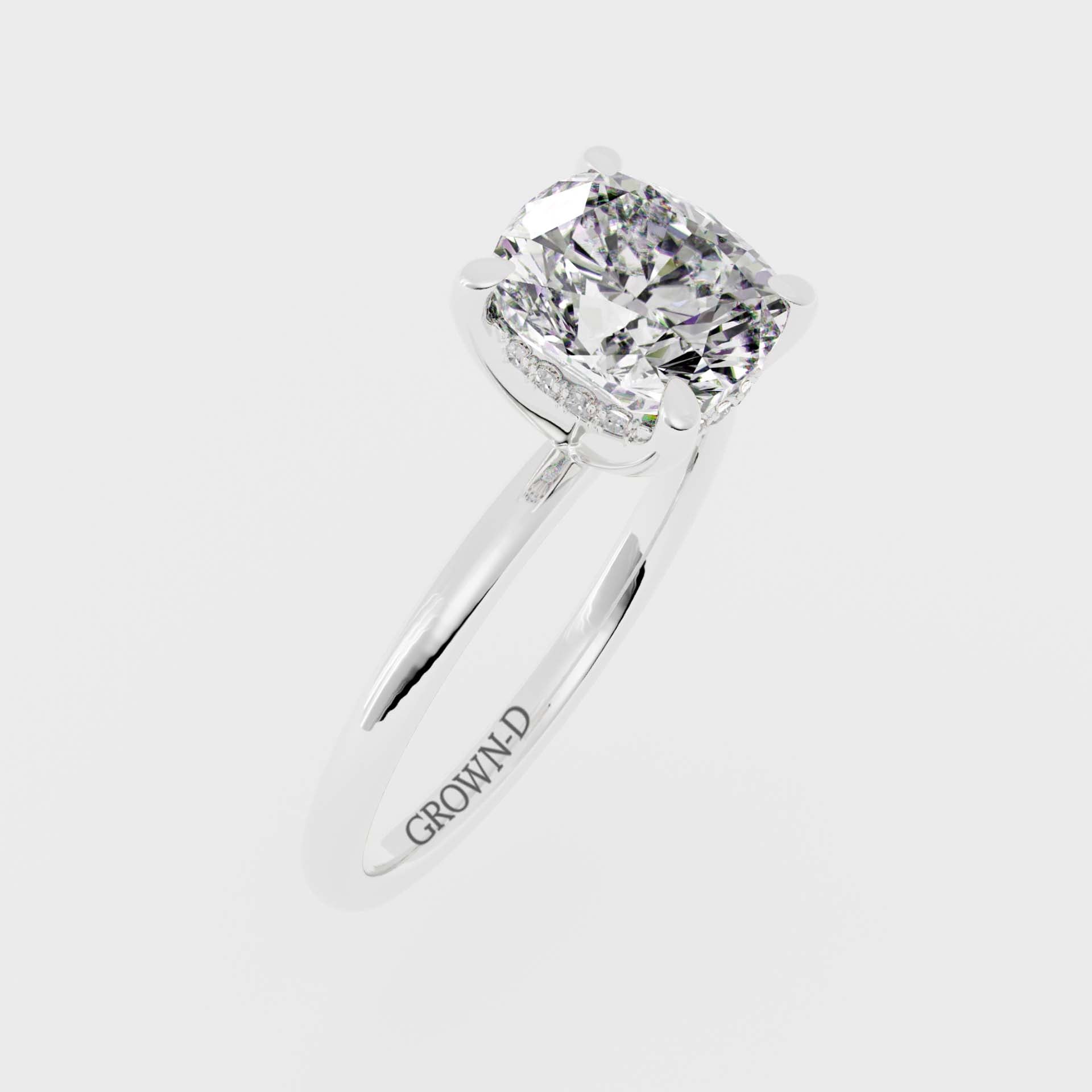Cushion Solitaire With Pavé Band – 2.5 CT