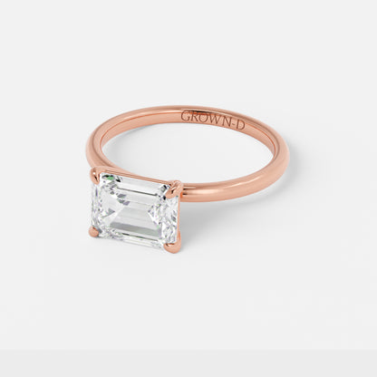 Emerald Cut Solitaire With Polished Band – 2.5 CT