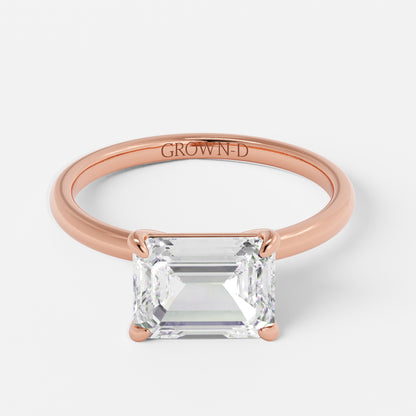 Emerald Cut Solitaire With Polished Band – 2.5 CT