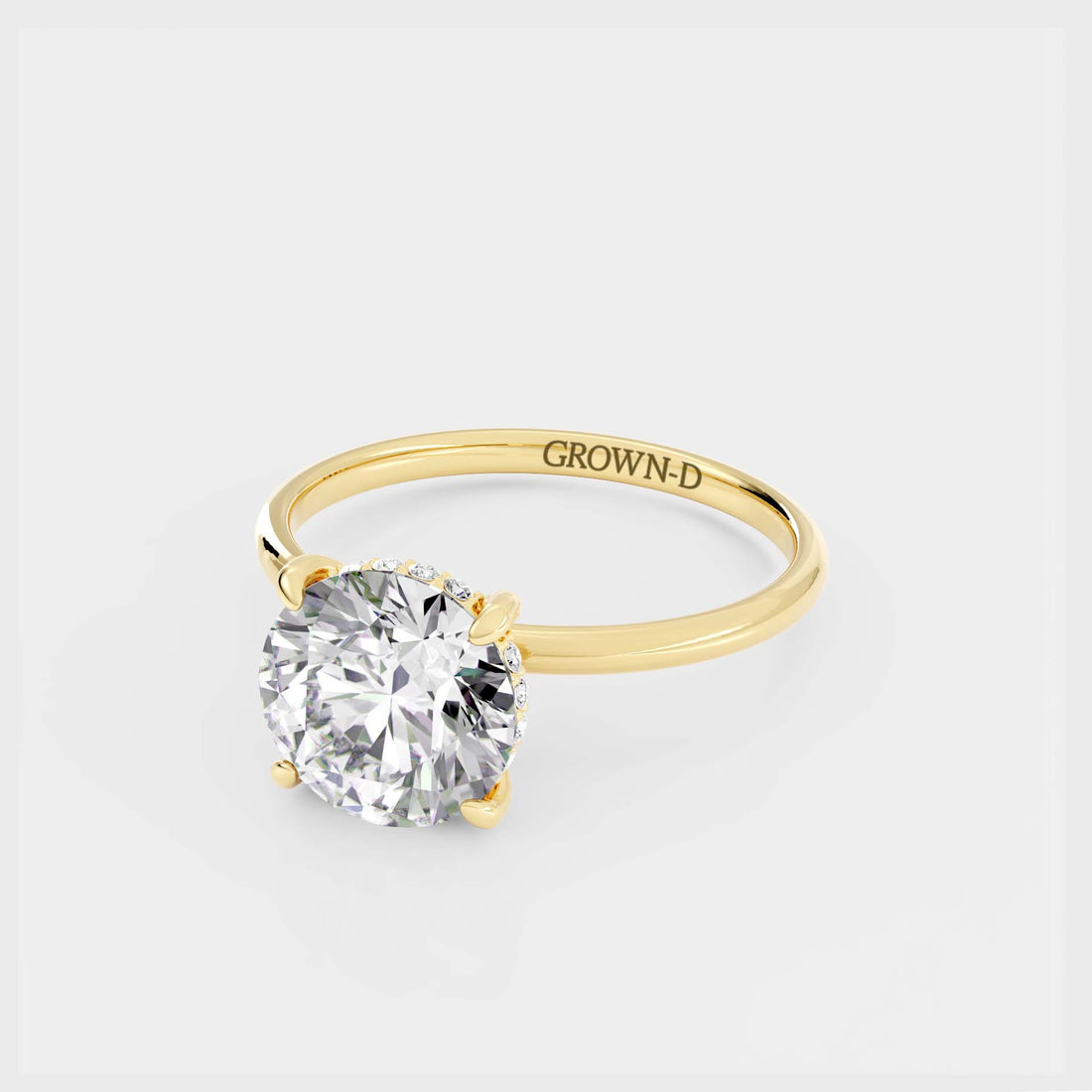 Round Solitaire With Bold Band – 3.5 CT
