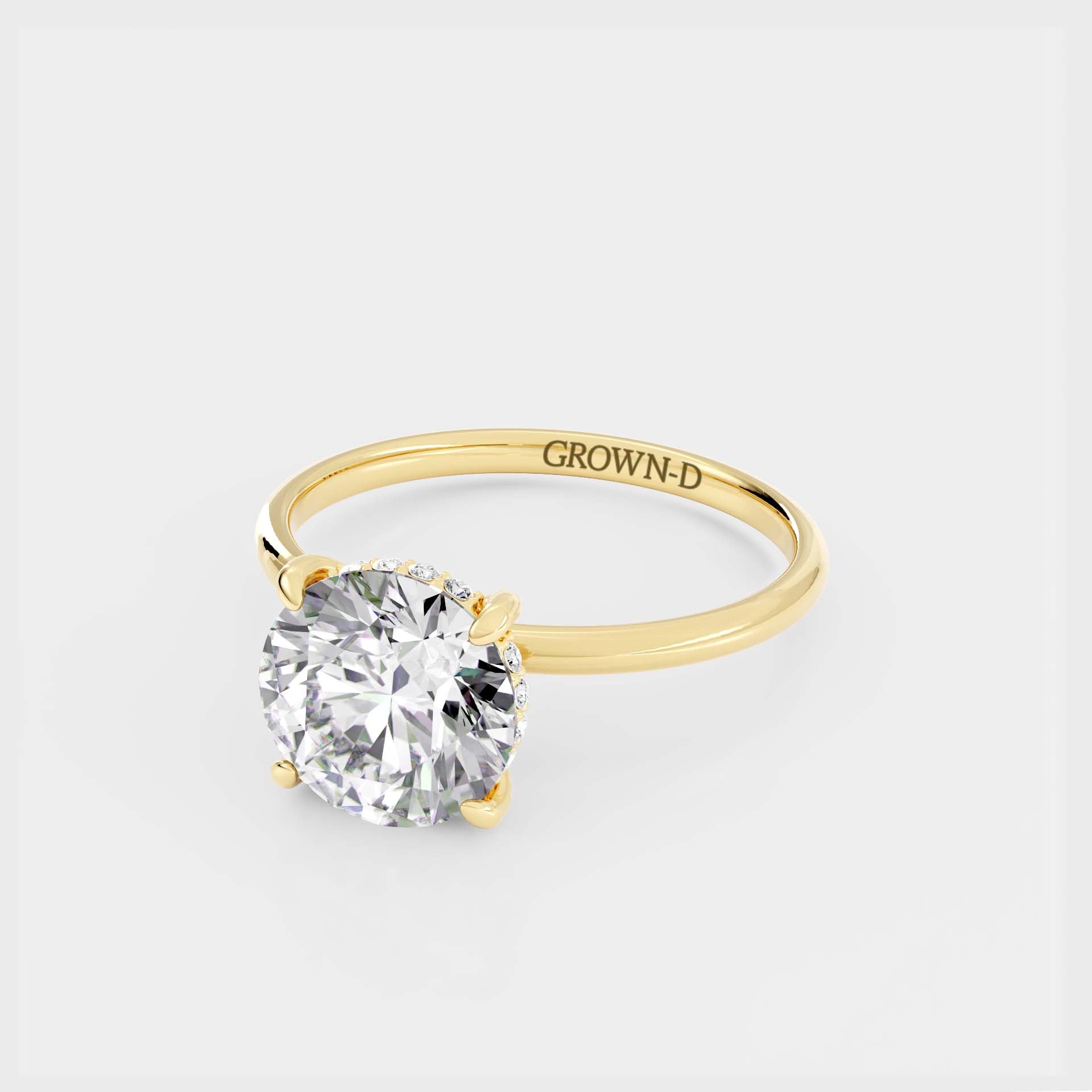 Round Solitaire With Bold Band – 3.5 CT