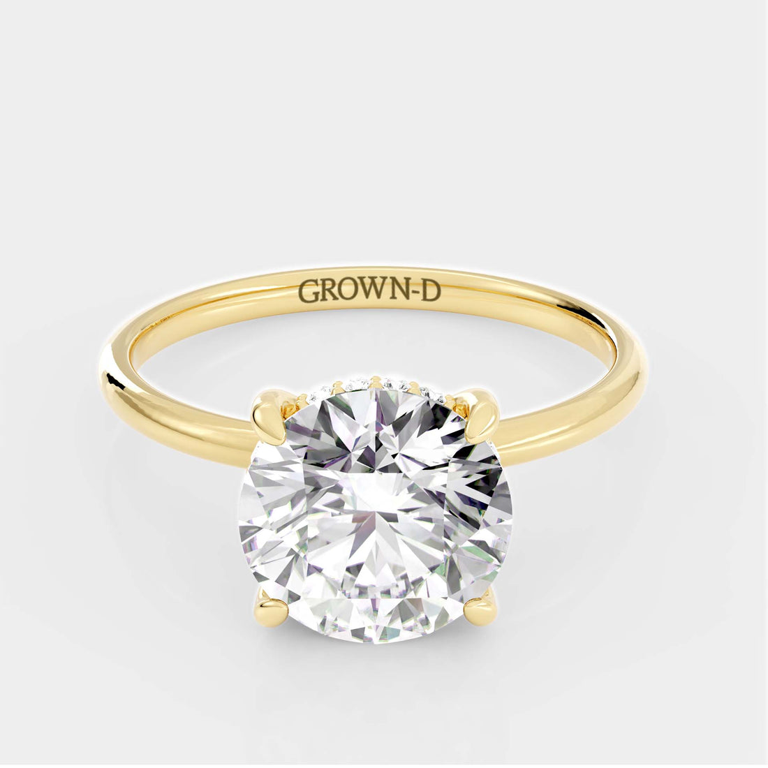 Round Solitaire With Bold Band – 3.5 CT