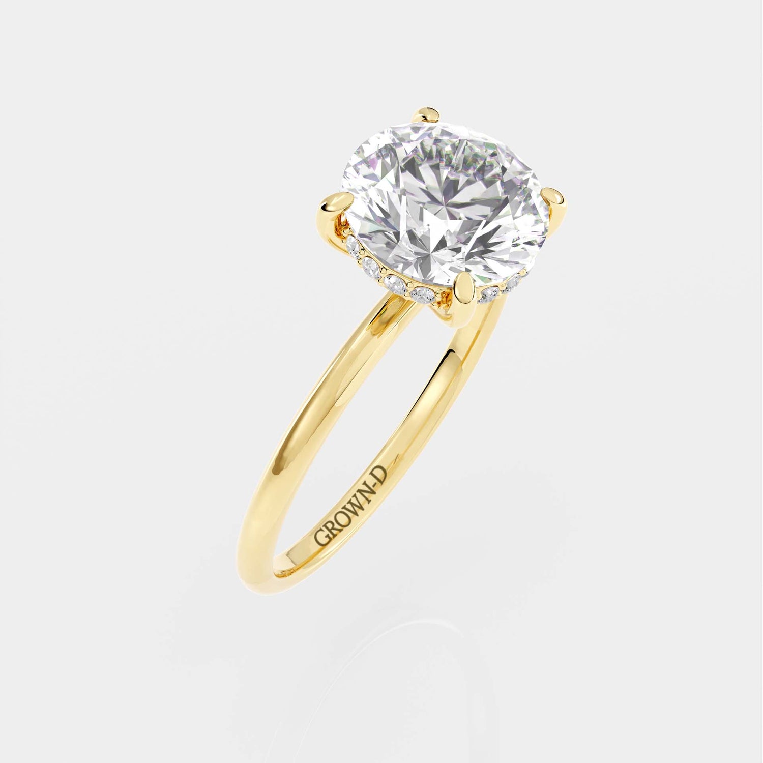 Round Solitaire With Bold Band – 3.5 CT