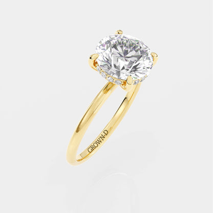 Round Solitaire With Bold Band – 3.5 CT