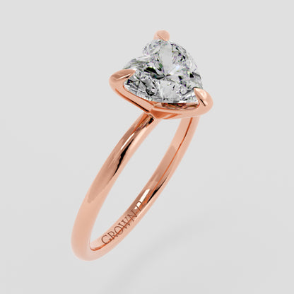 Heart Solitaire With Pavé Band – 2.5 CT