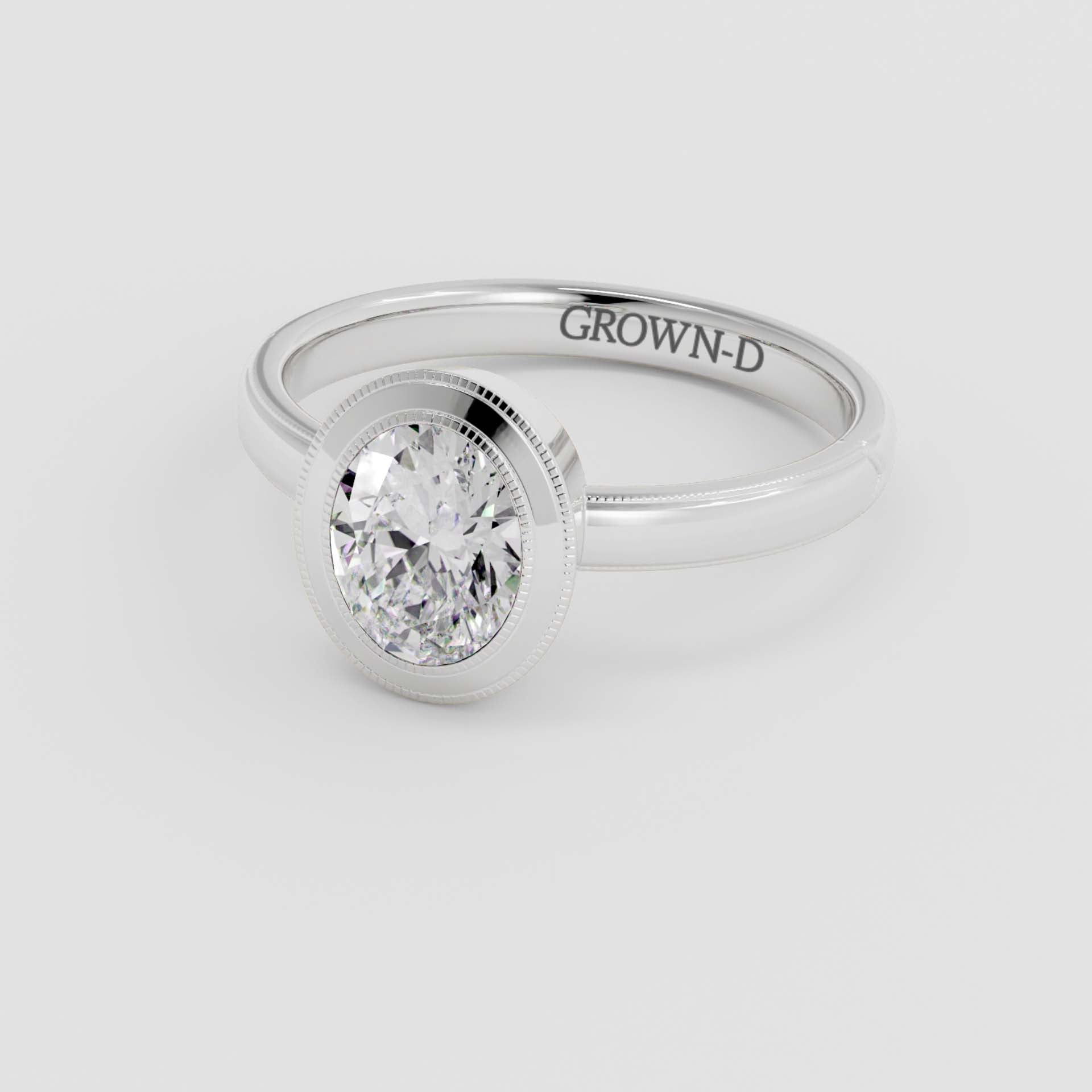 Limited Oval Bezel Setting Ring – 1 CT