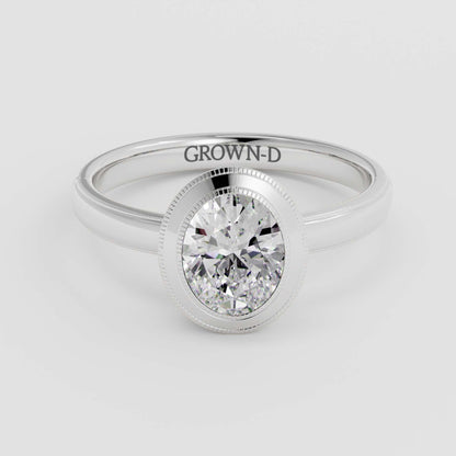 Limited Oval Bezel Setting Ring – 1 CT
