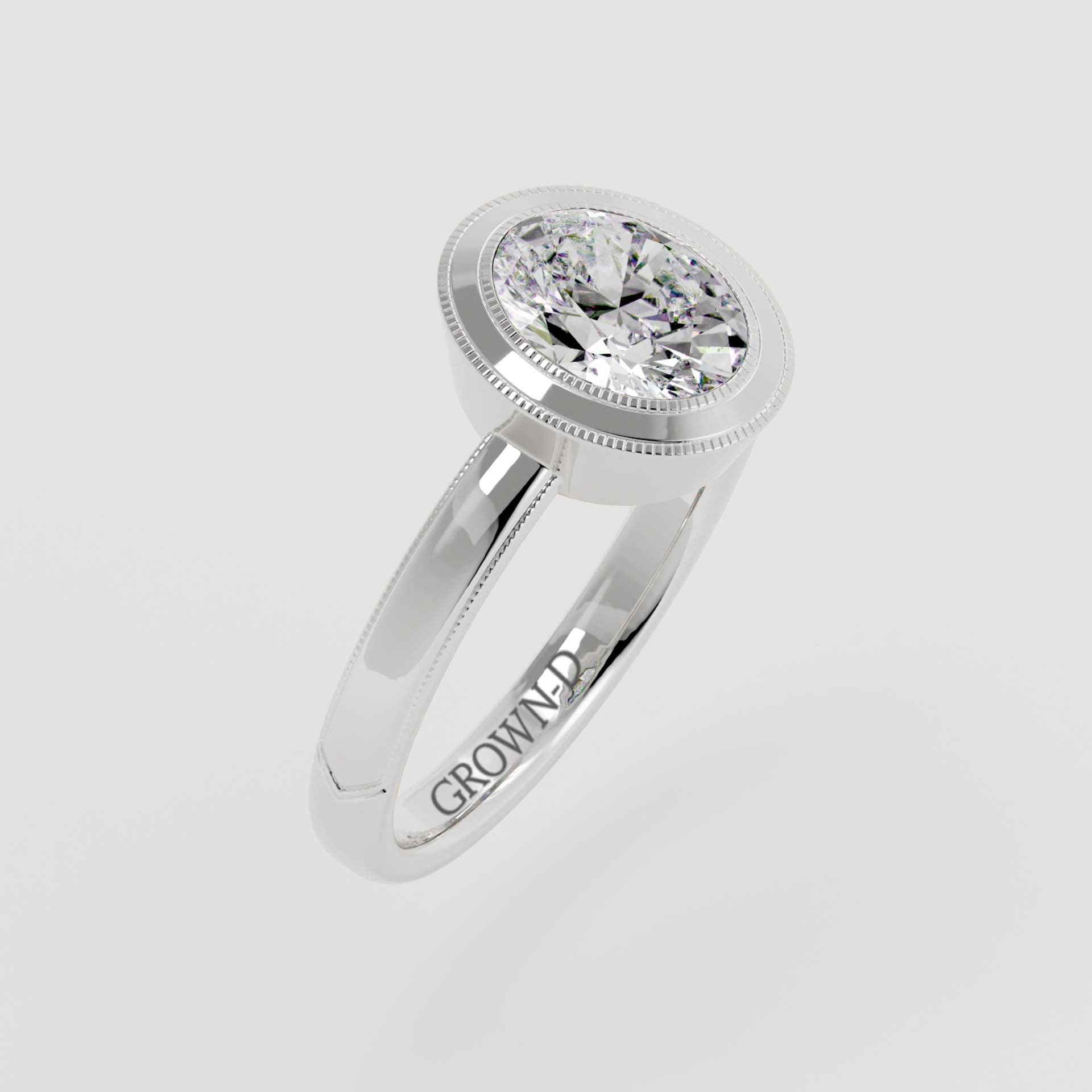 Limited Oval Bezel Setting Ring – 1 CT