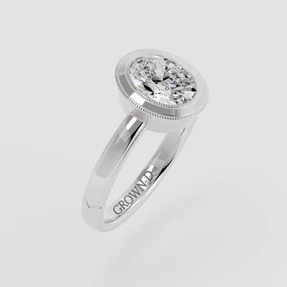 Limited Oval Bezel Setting Ring – 1 CT
