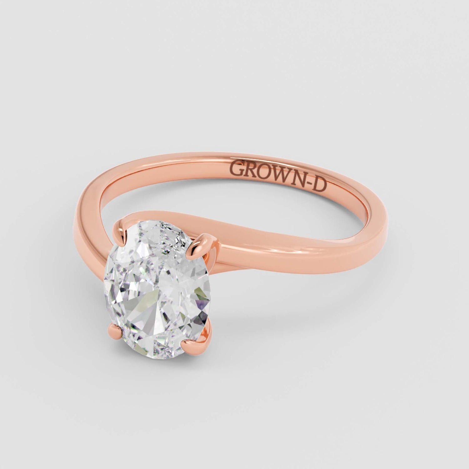 Signature Twisted Oval Solitaire Ring – 1 CT