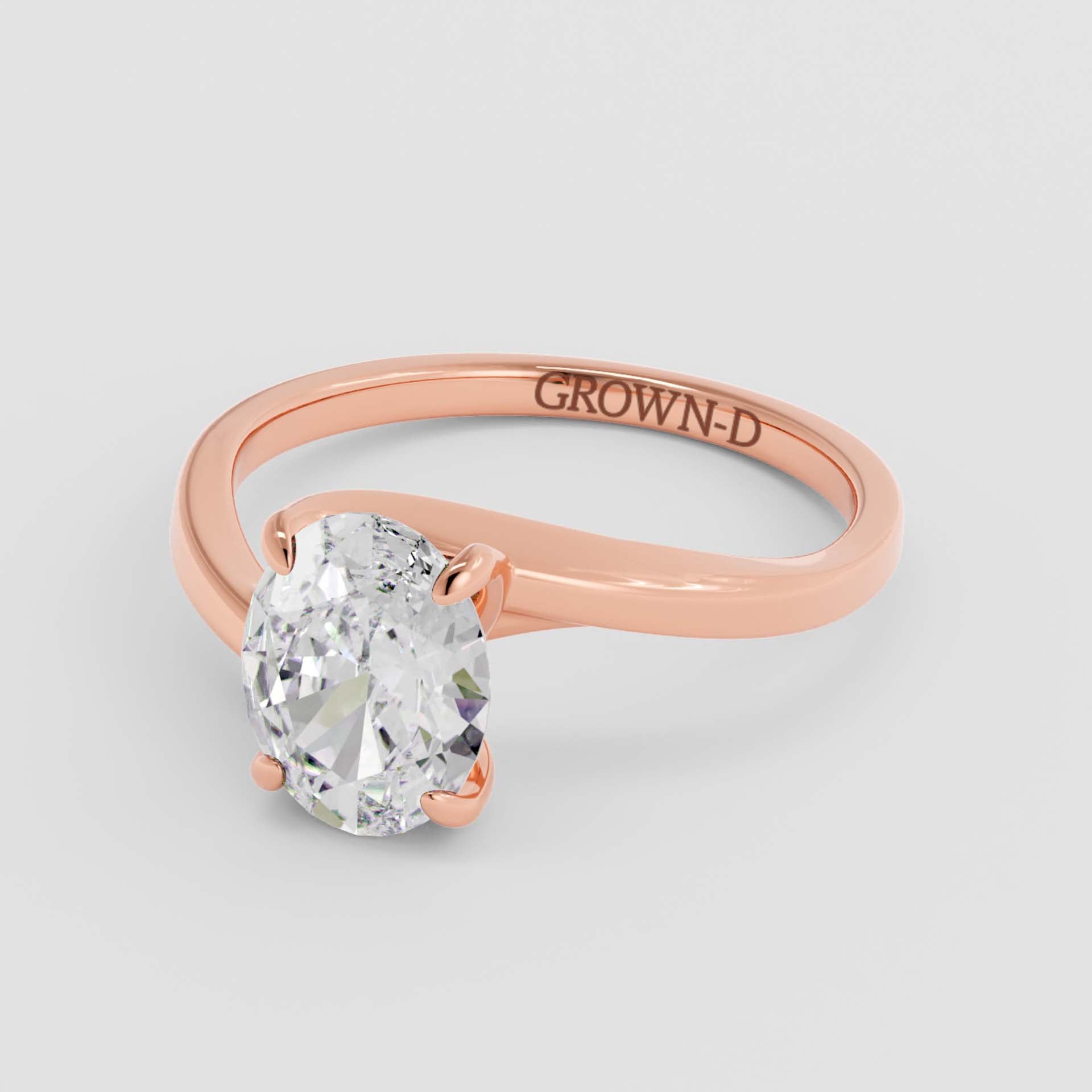 Signature Twisted Oval Solitaire Ring – 1 CT