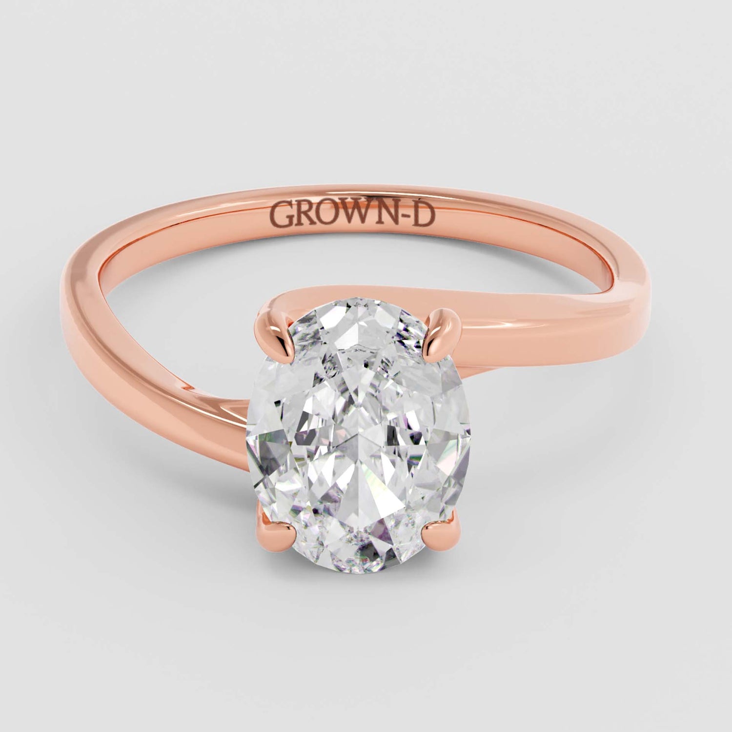 Signature Twisted Oval Solitaire Ring – 1 CT