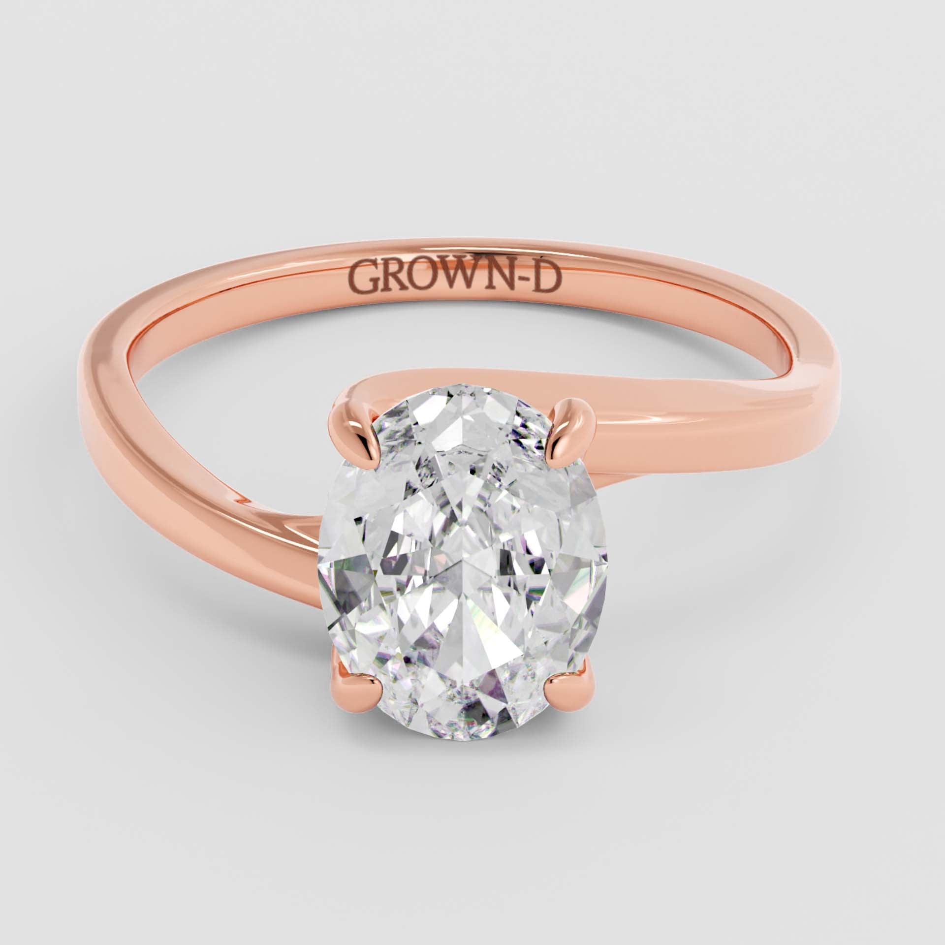 Signature Twisted Oval Solitaire Ring – 1 CT