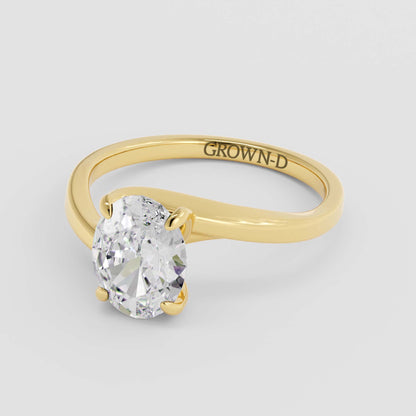 Signature Twisted Oval Solitaire Ring – 1 CT