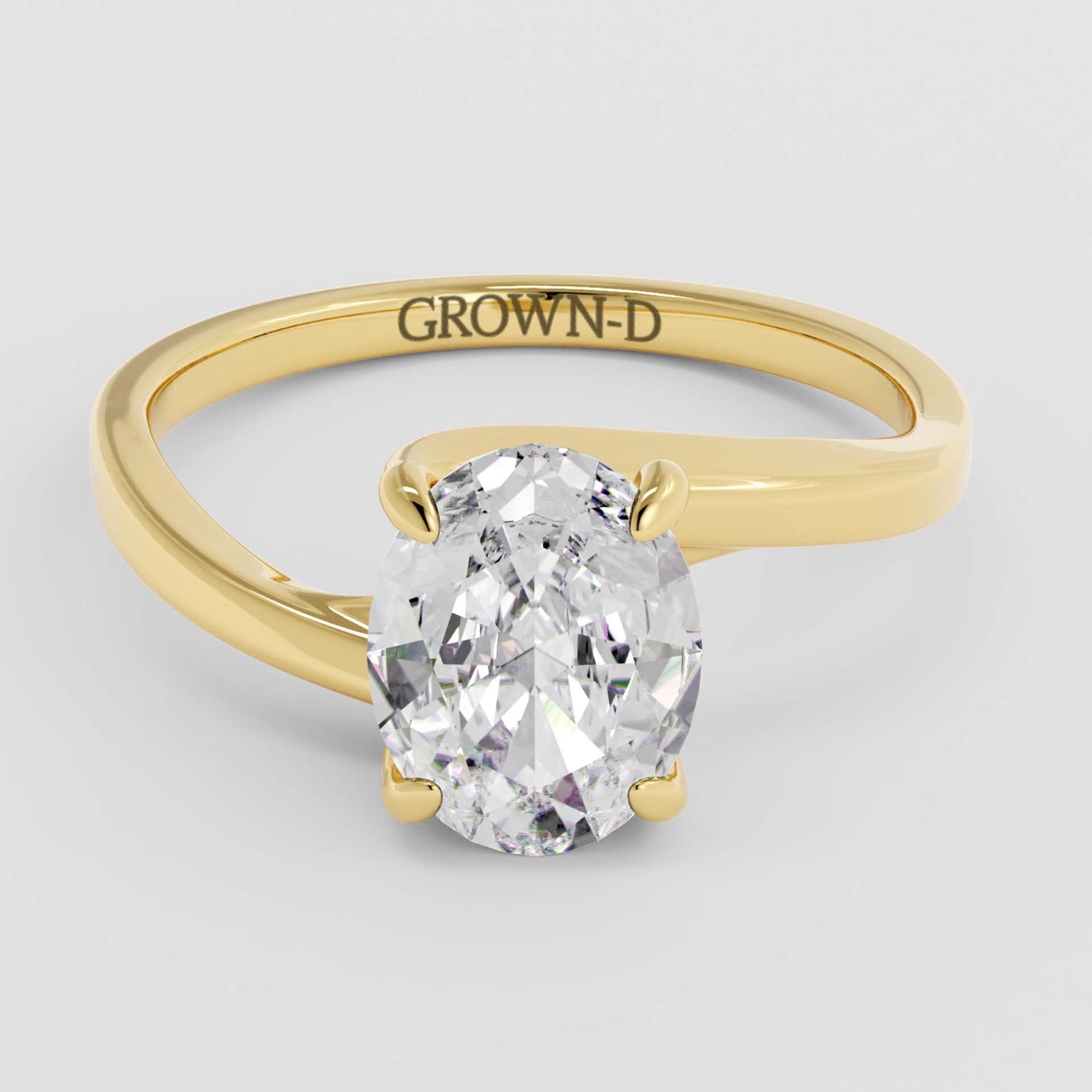 Signature Twisted Oval Solitaire Ring – 1 CT