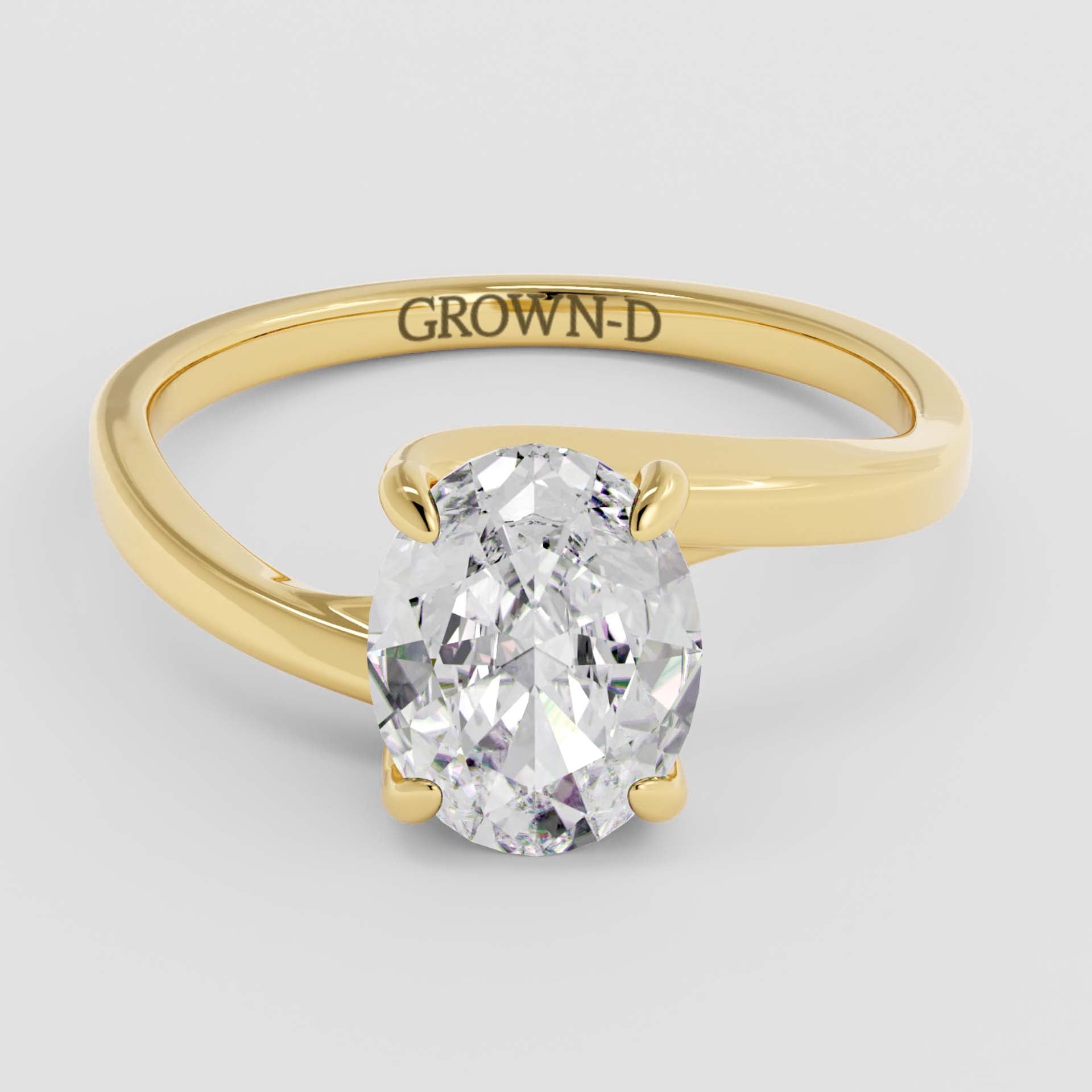 Signature Twisted Oval Solitaire Ring – 1 CT