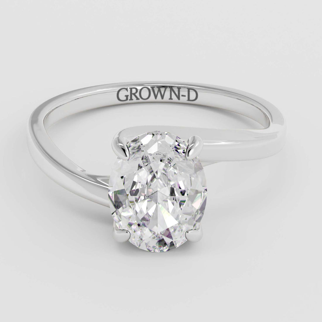 Signature Twisted Oval Solitaire Ring – 1 CT
