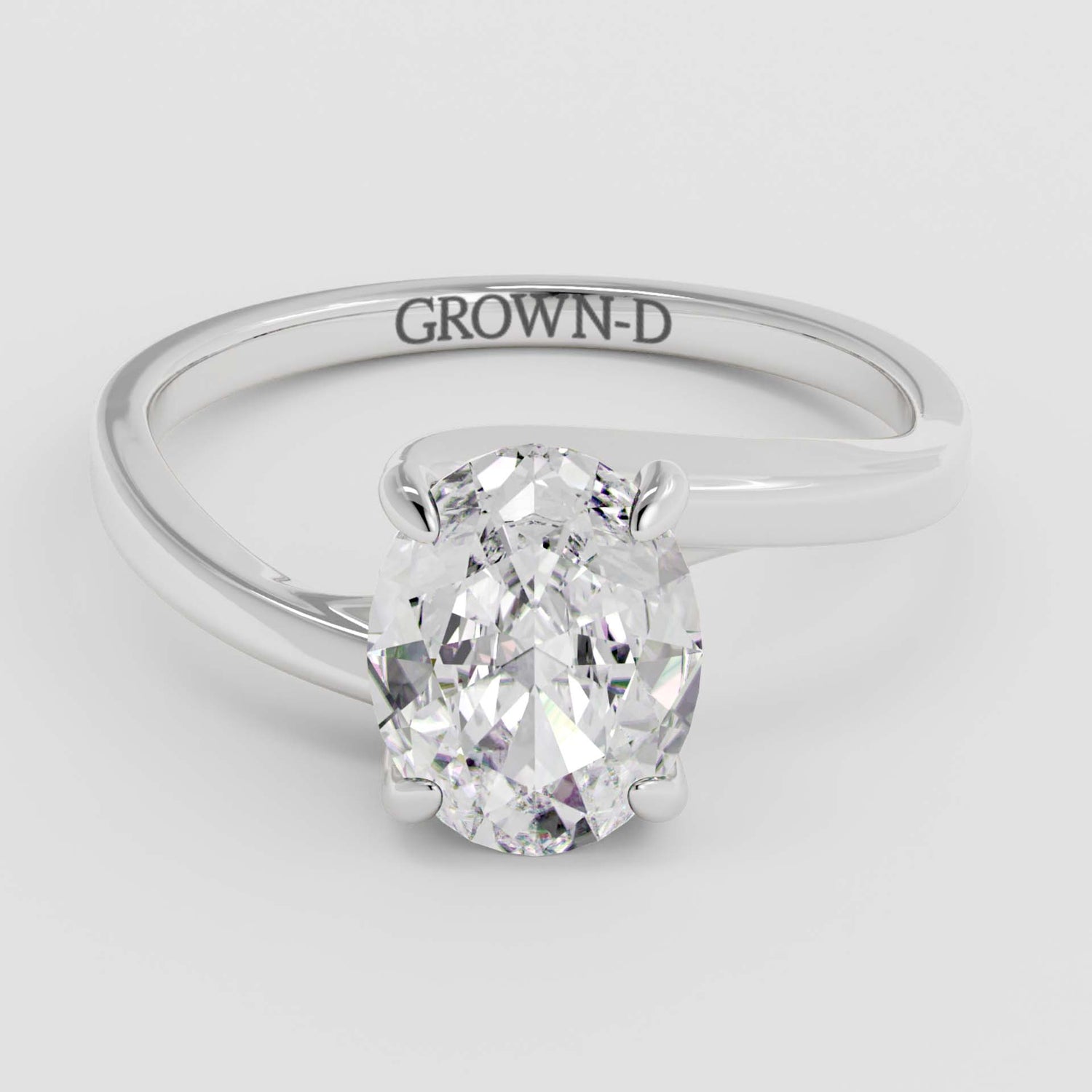 Signature Twisted Oval Solitaire Ring – 1 CT