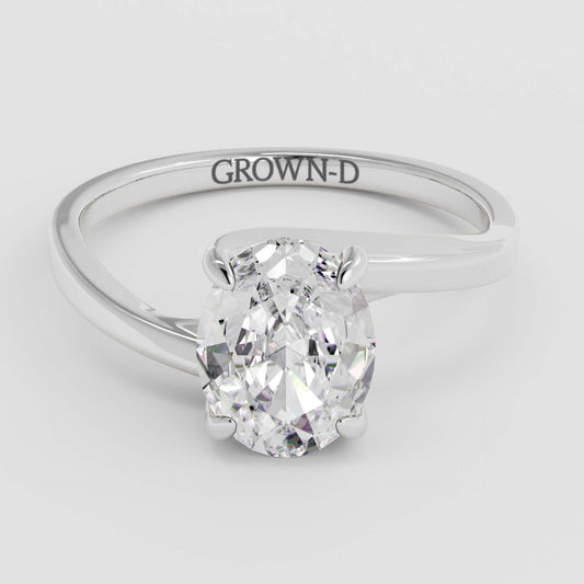 Signature Twisted Oval Solitaire Ring – 1 CT