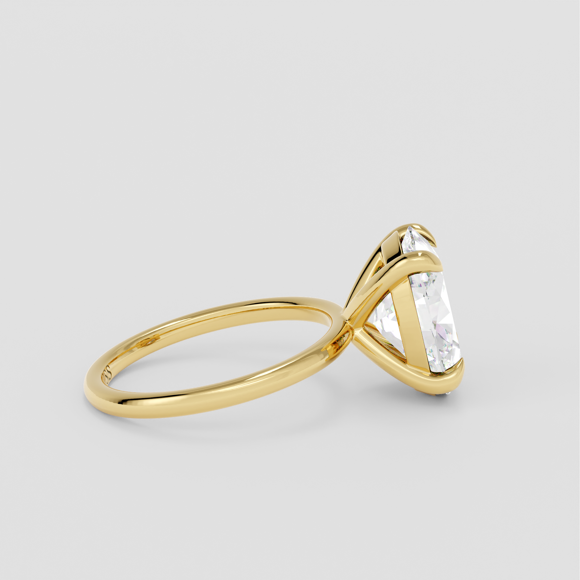 Oval Solitaire With Floral Halo – 1 CT