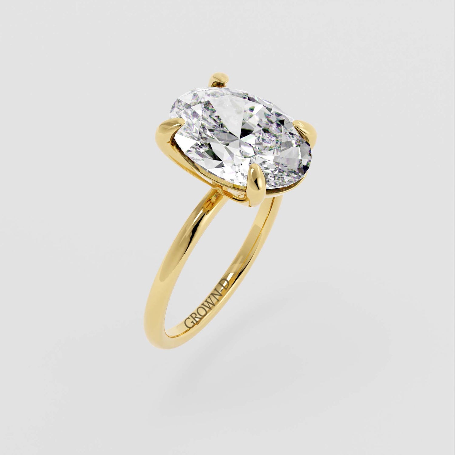 Classic Oval Solitaire Ring – 3 CT