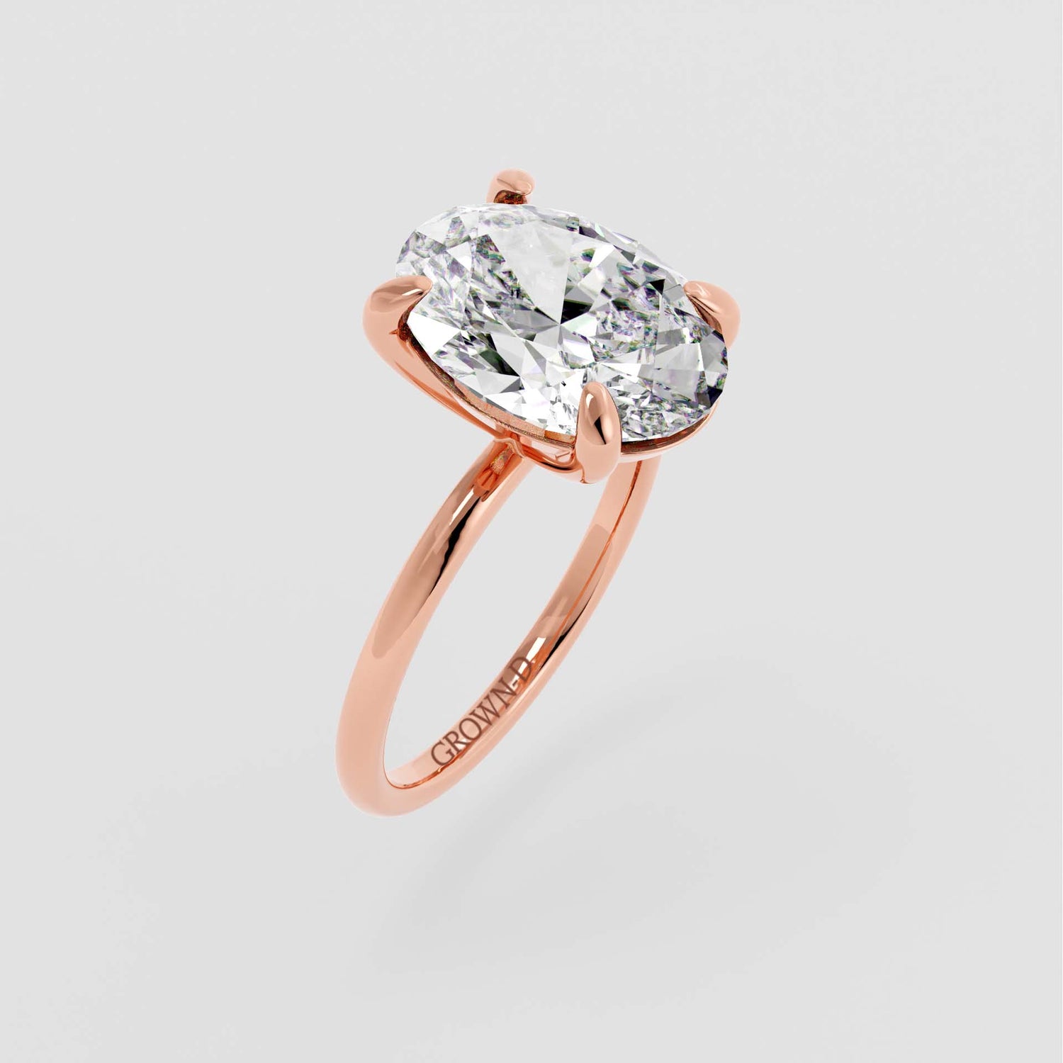 Classic Oval Solitaire Ring – 3 CT