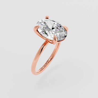 Classic Oval Solitaire Ring – 3 CT