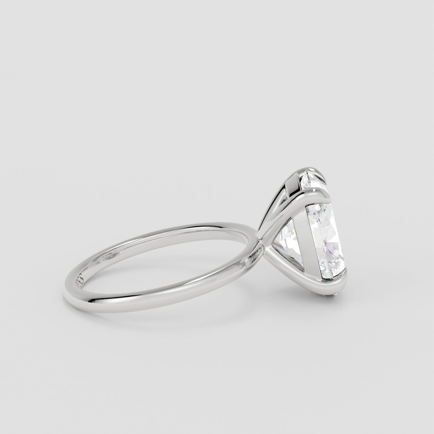 Oval Solitaire With Floral Halo – 1 CT
