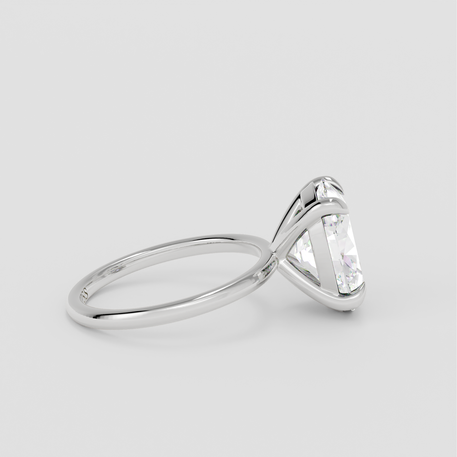 Oval Solitaire With Floral Halo – 1 CT