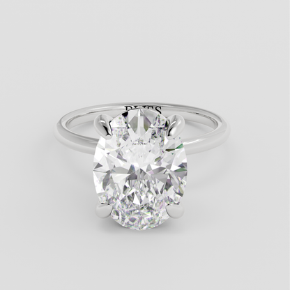 Oval Solitaire With Floral Halo – 1 CT