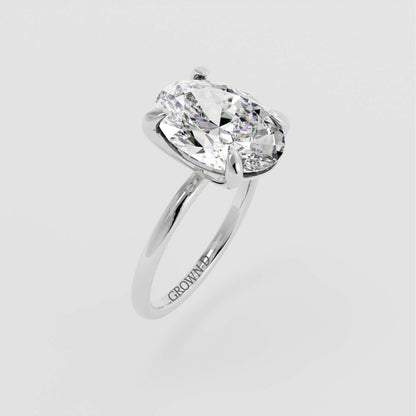 Classic Oval Solitaire Ring – 3 CT