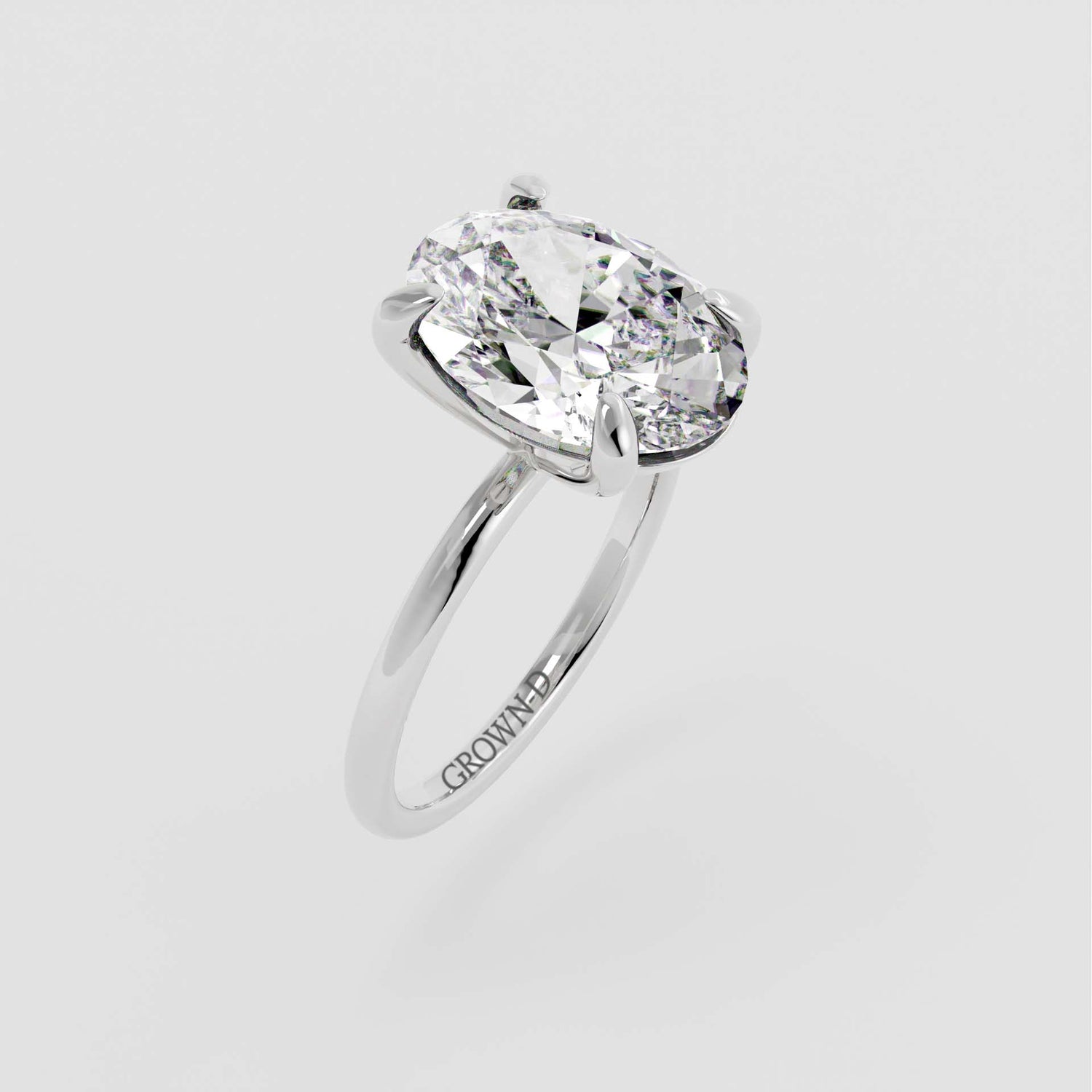 Oval Solitaire With Floral Halo – 1 CT