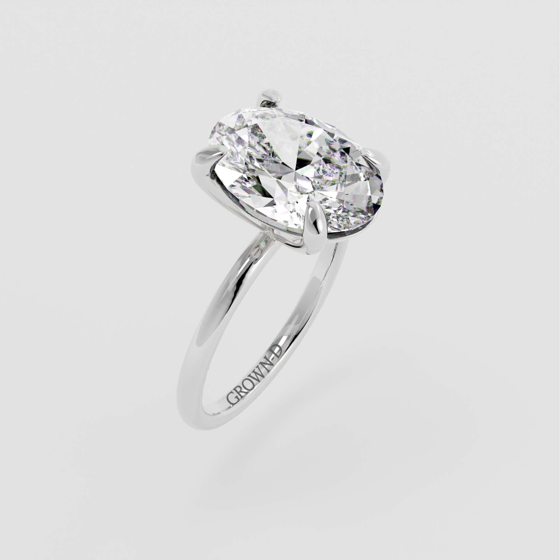 Oval Solitaire With Floral Halo – 1 CT