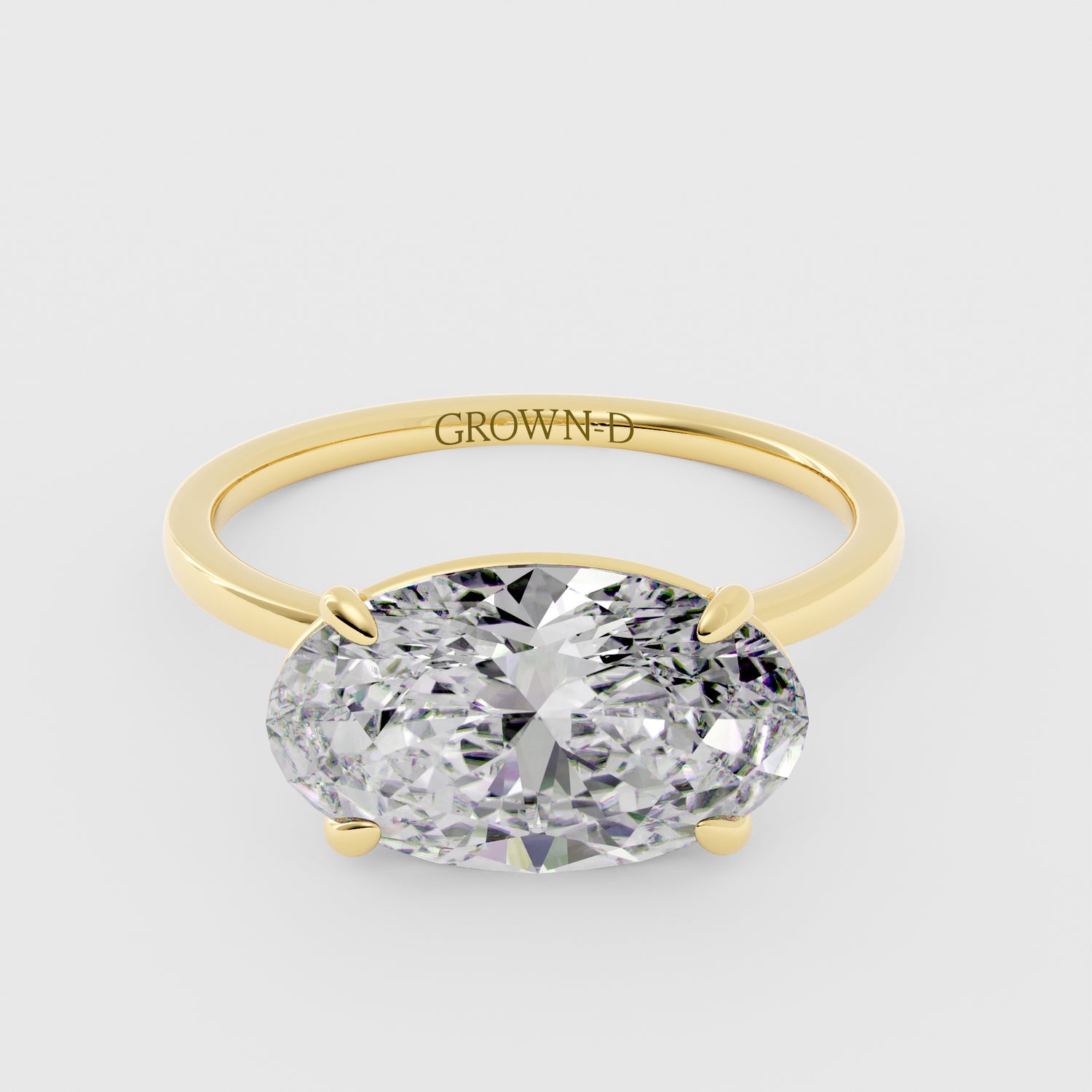 Oval Solitaire With Pavé Band – 1 CT