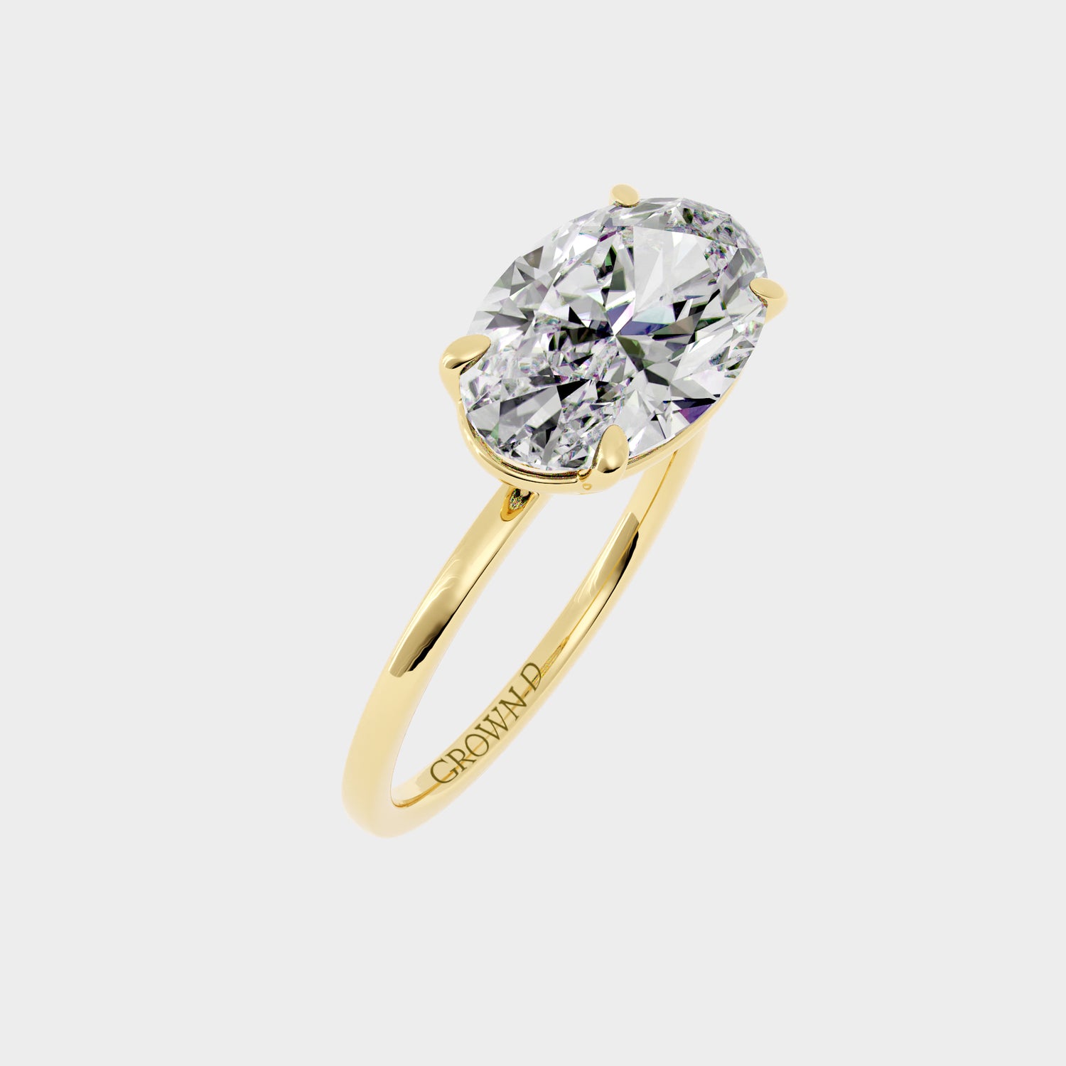 Oval Solitaire With Pavé Band – 1 CT