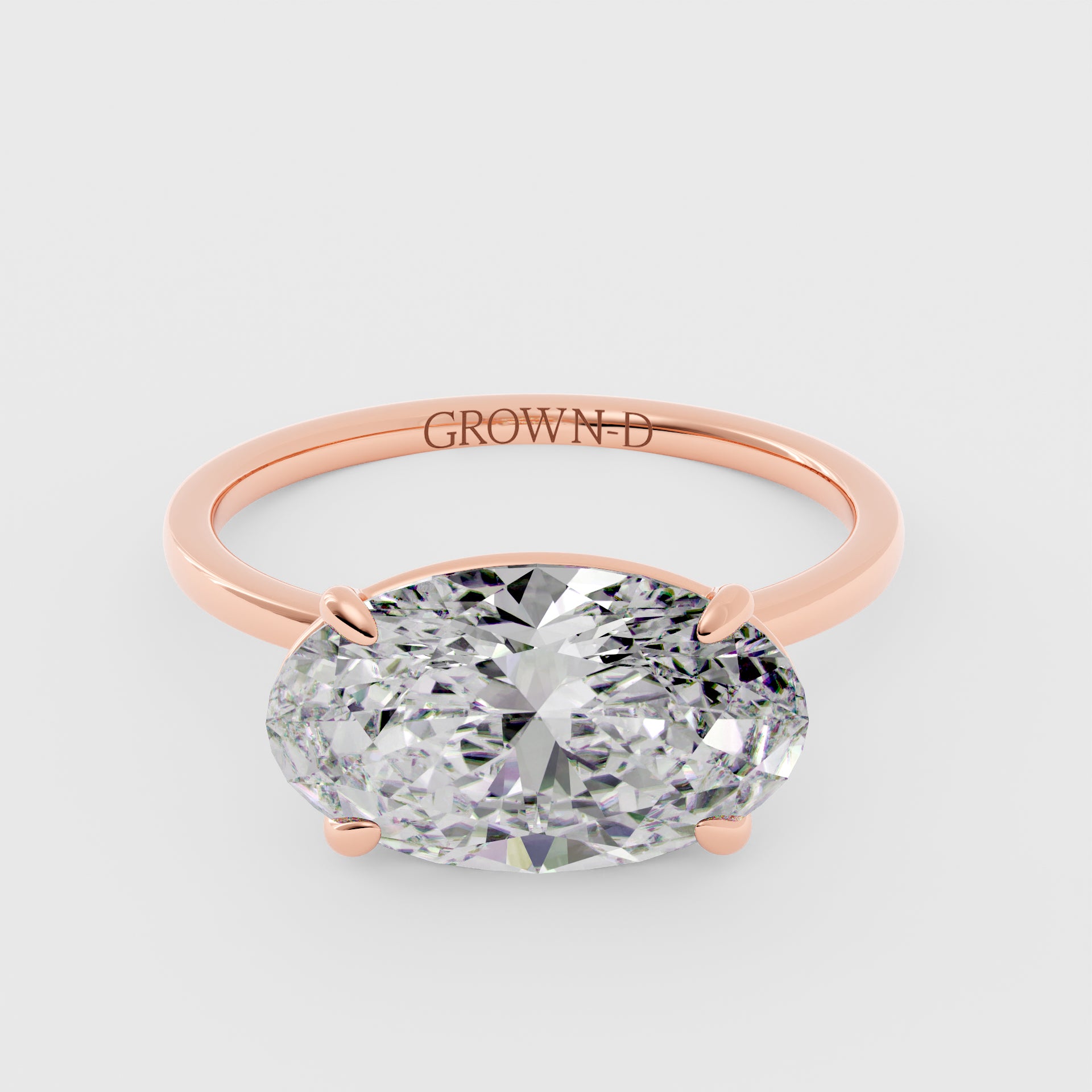 Oval Solitaire With Pavé Band – 1 CT
