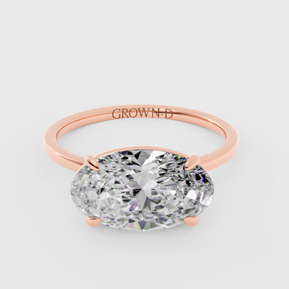 Oval Solitaire With Pavé Band – 1 CT