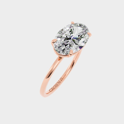 Oval Solitaire With Pavé Band – 1 CT