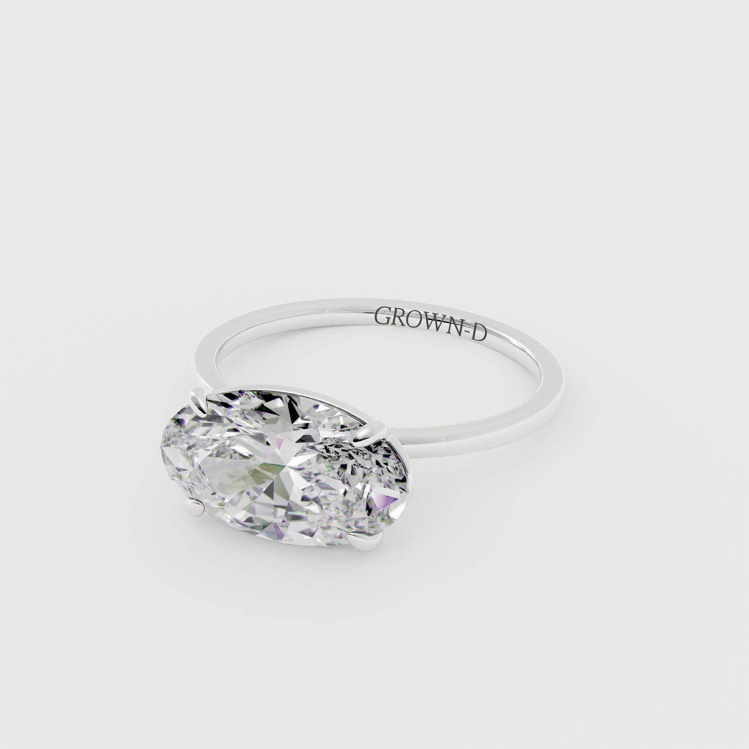 Oval Solitaire With Pavé Band – 1 CT