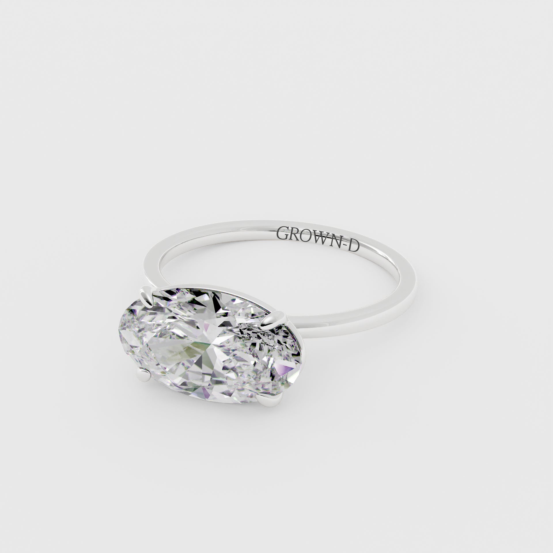 Oval Solitaire With Pavé Band – 1 CT