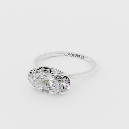 Oval Solitaire With Pavé Band – 1 CT