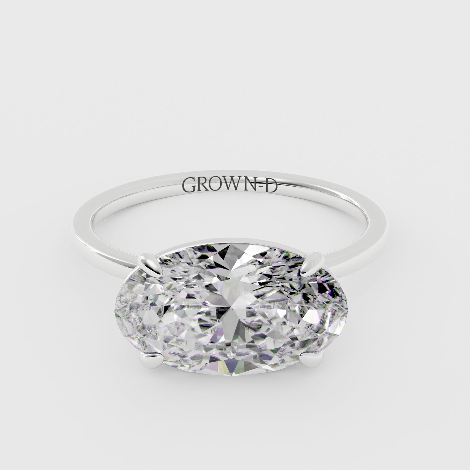 Oval Solitaire With Pavé Band – 1 CT