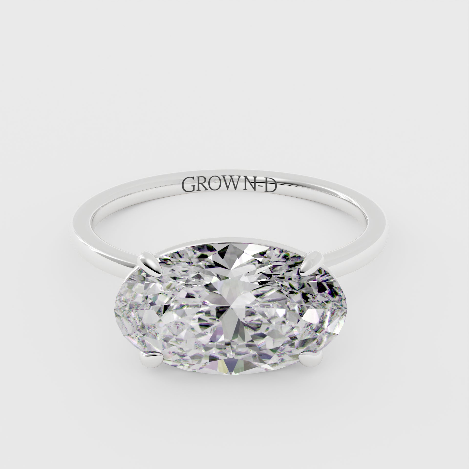 Oval Solitaire With Pavé Band – 1 CT