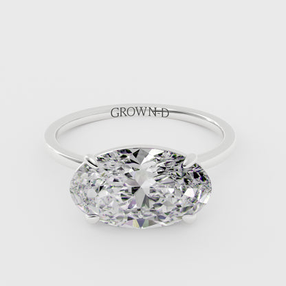 Oval Solitaire With Pavé Band – 1 CT