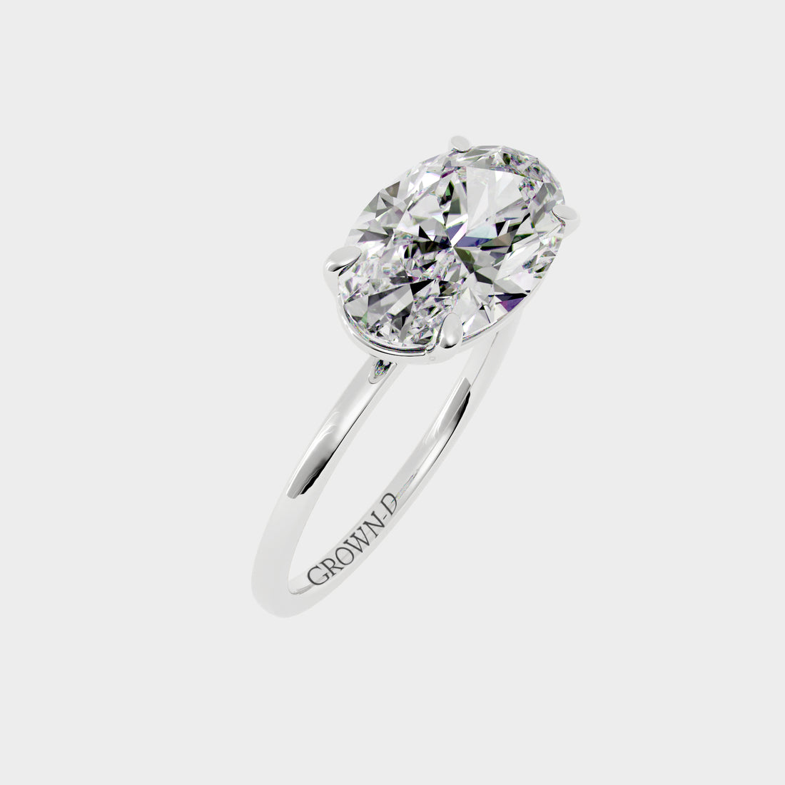 Oval Solitaire With Pavé Band – 1 CT