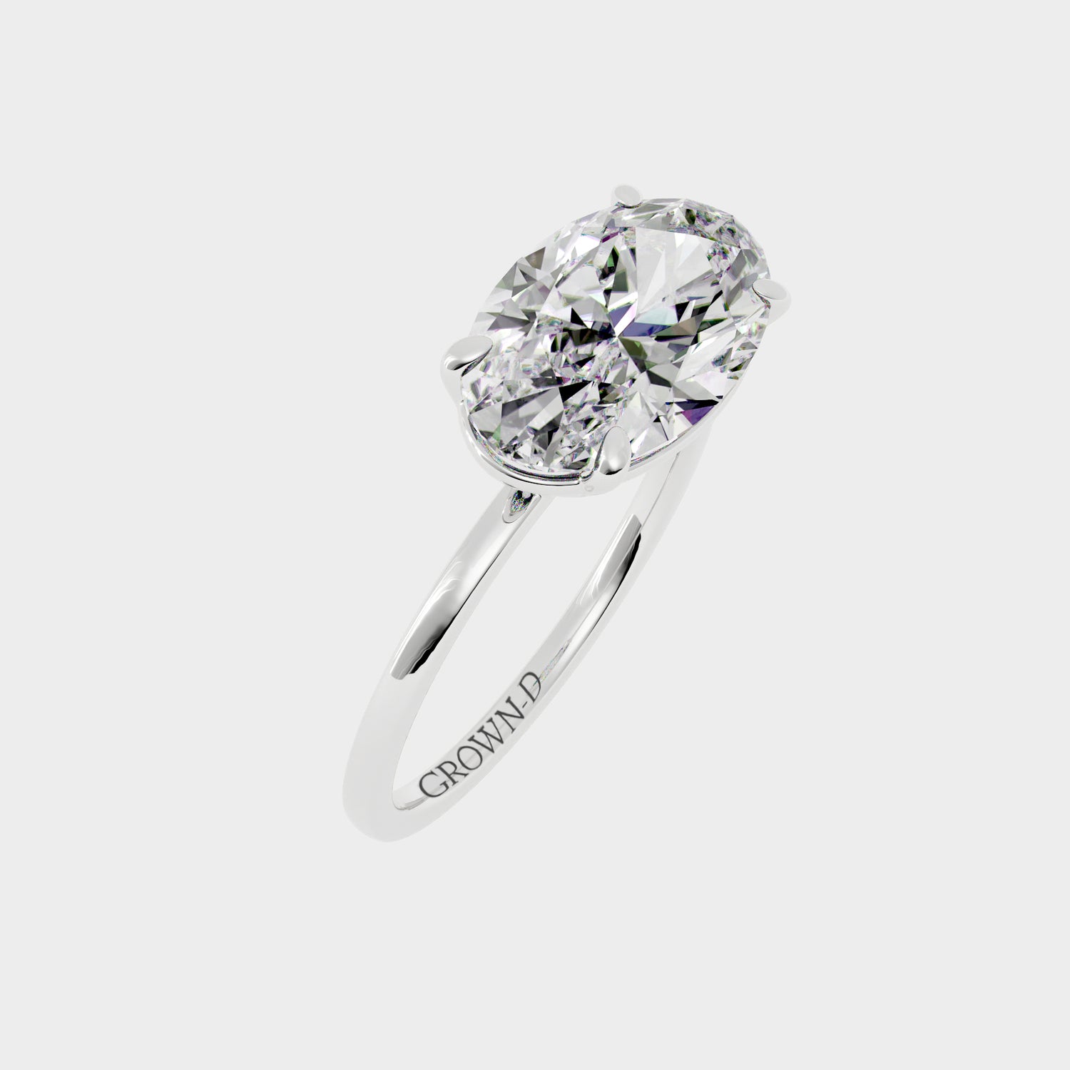 Oval Solitaire With Pavé Band – 1 CT
