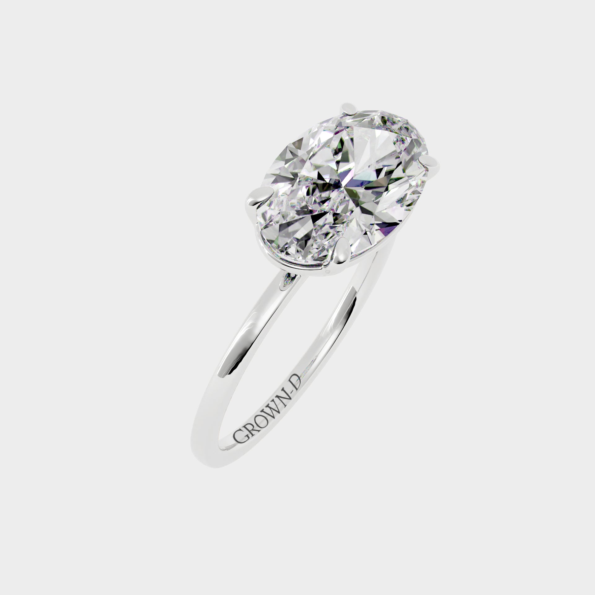Oval Solitaire With Pavé Band – 1 CT