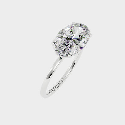 Oval Solitaire With Pavé Band – 1 CT