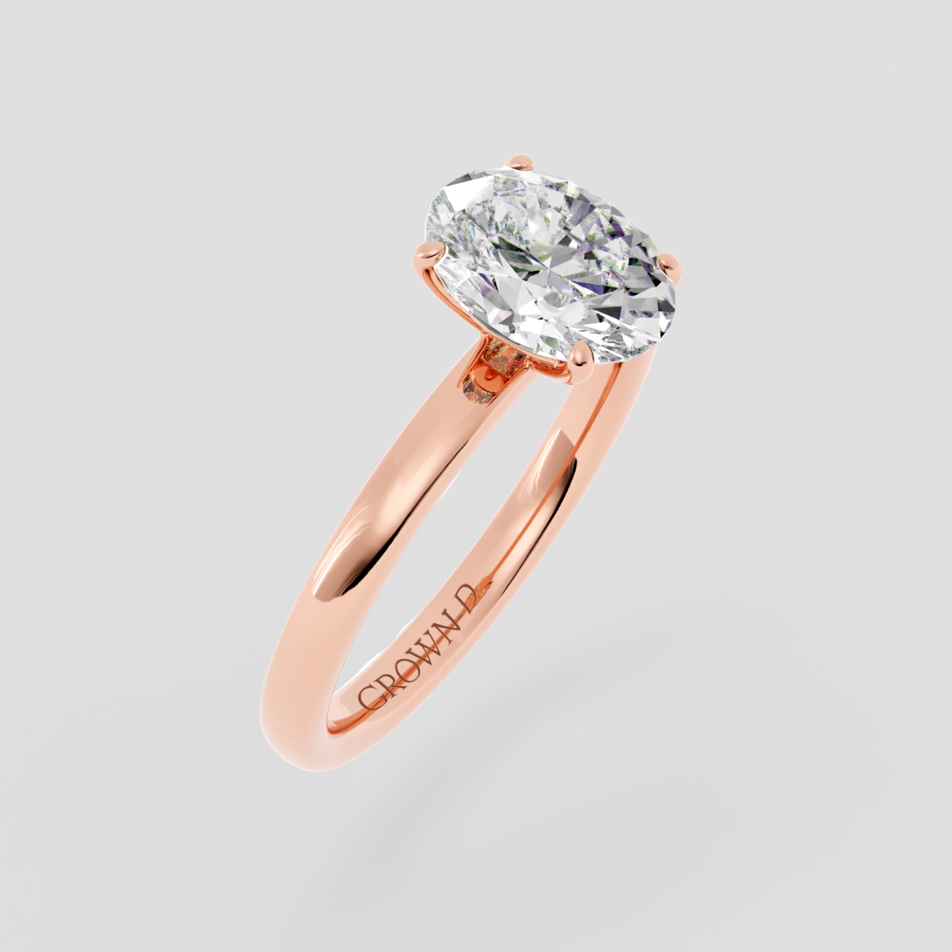 Oval Solitaire With Four Prong Setting – 1 CT