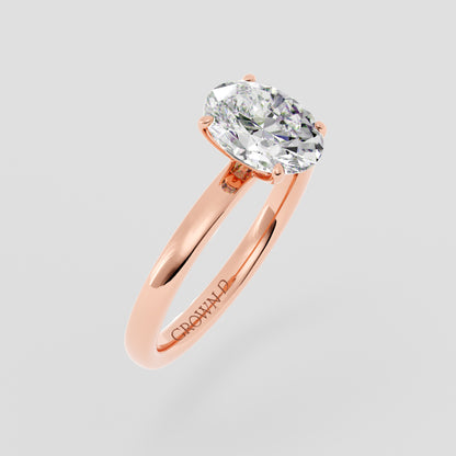 Oval Solitaire With Four Prong Setting – 1 CT